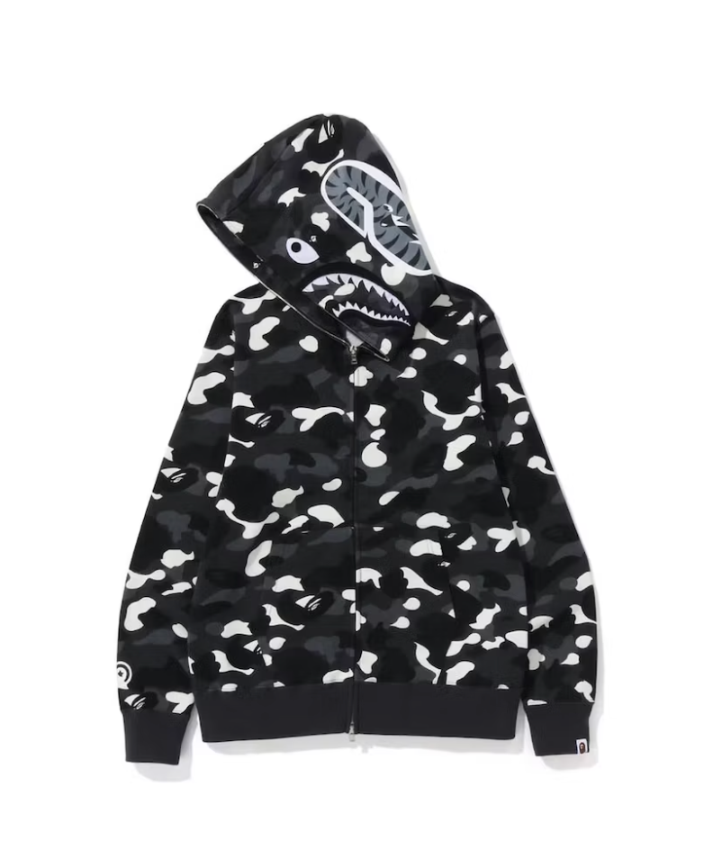 BAPE City Camo Shark WGM Full Zip Hoodie Black N Hype