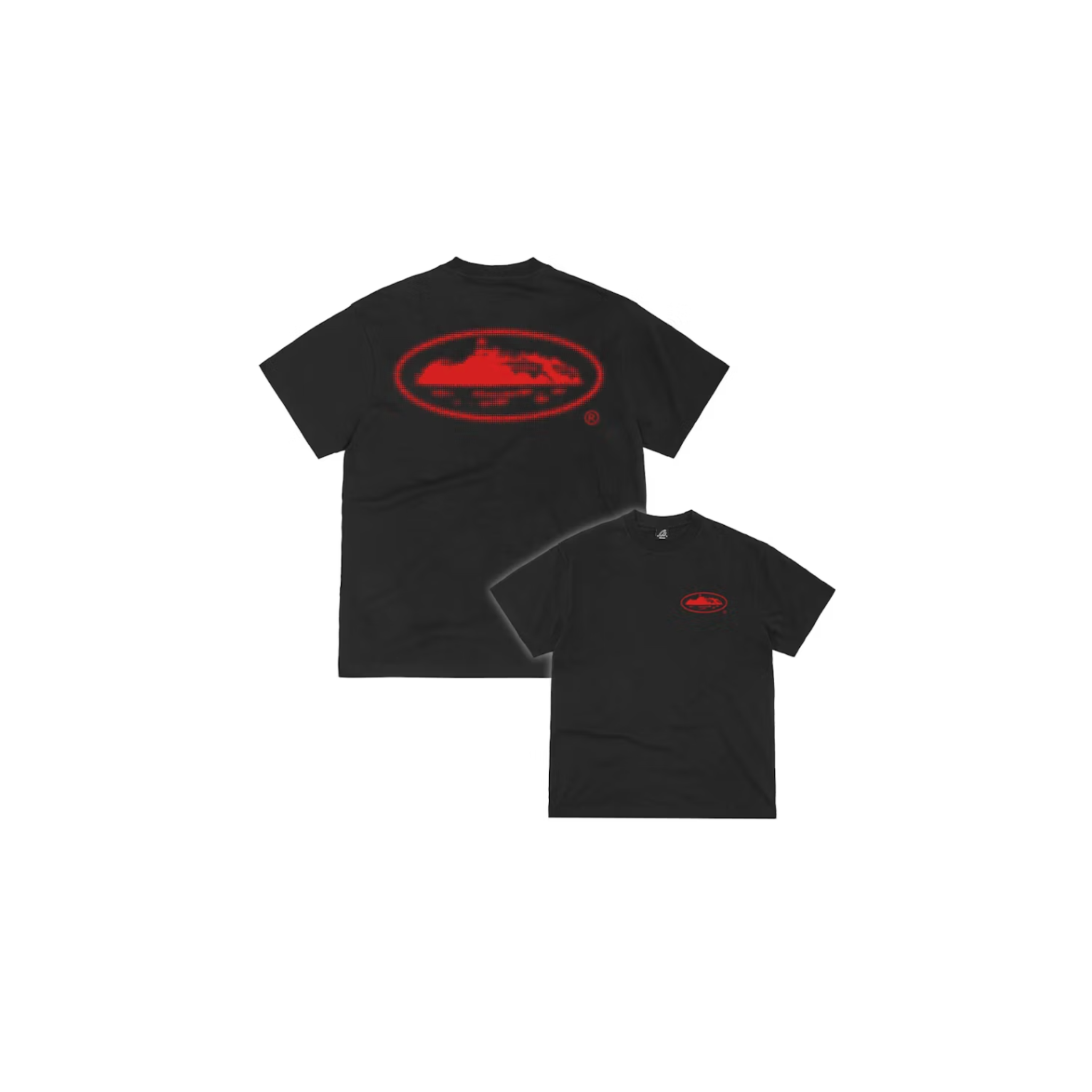 Corteiz Halftone Island Logo Tee Black/Red