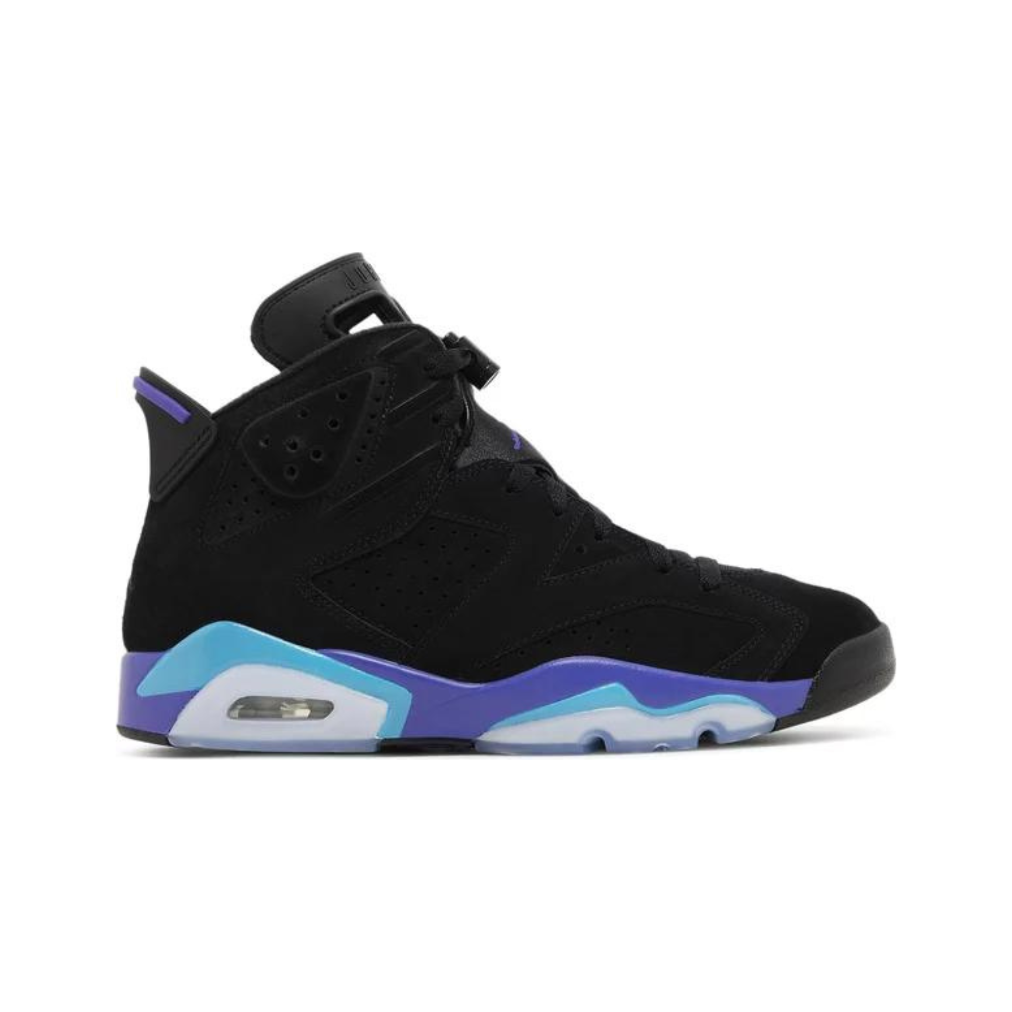 purple and black jordan 6s