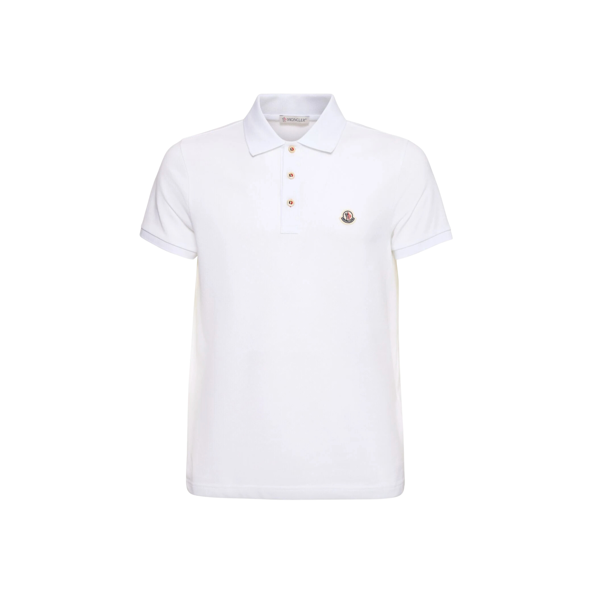 Moncler white polo clearance