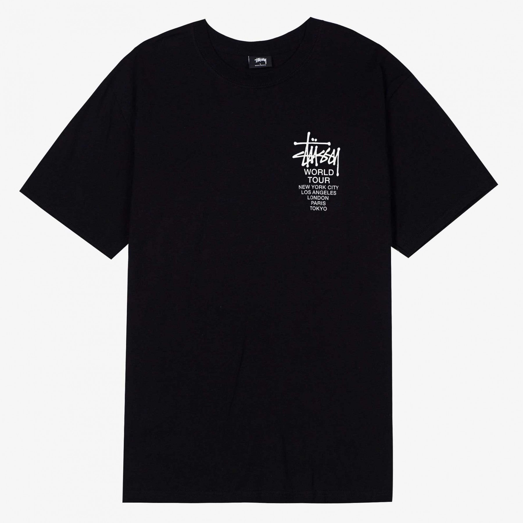 STUSSY SOLID WORLD TOUR LCB TEE BLACK