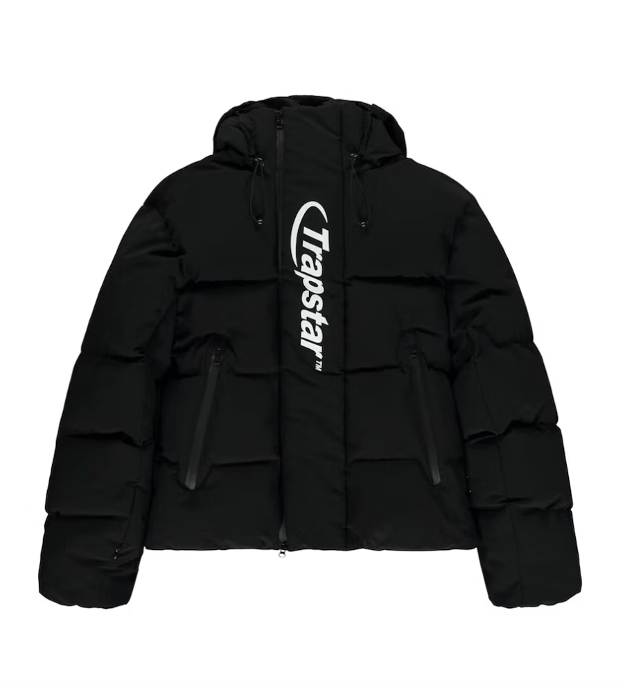 Trapstar Technical Hooded Puffer Jacket Black White N Hype