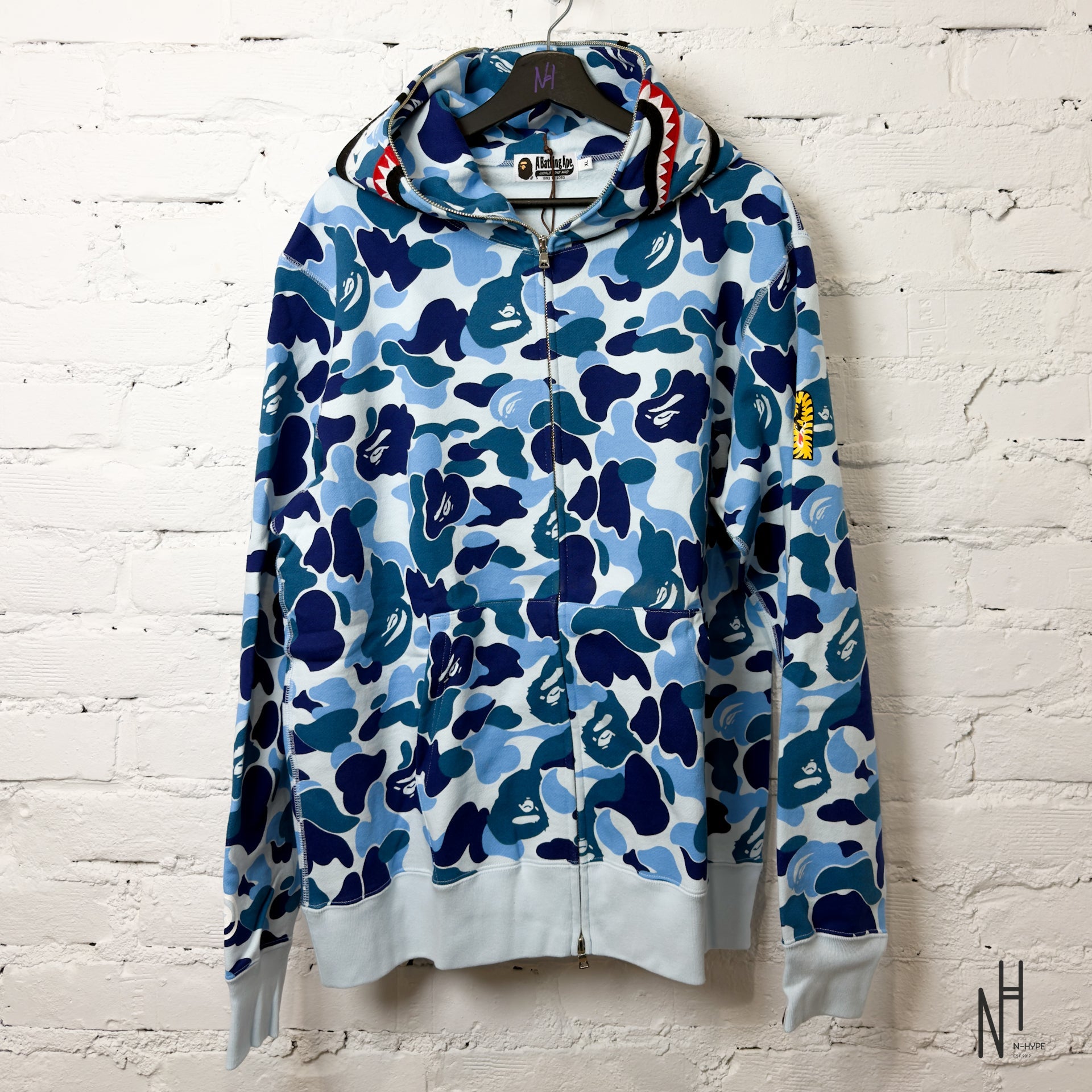 BAPE ABC Camo Shark Full Zip Hoodie Blue PONR | N-Hype