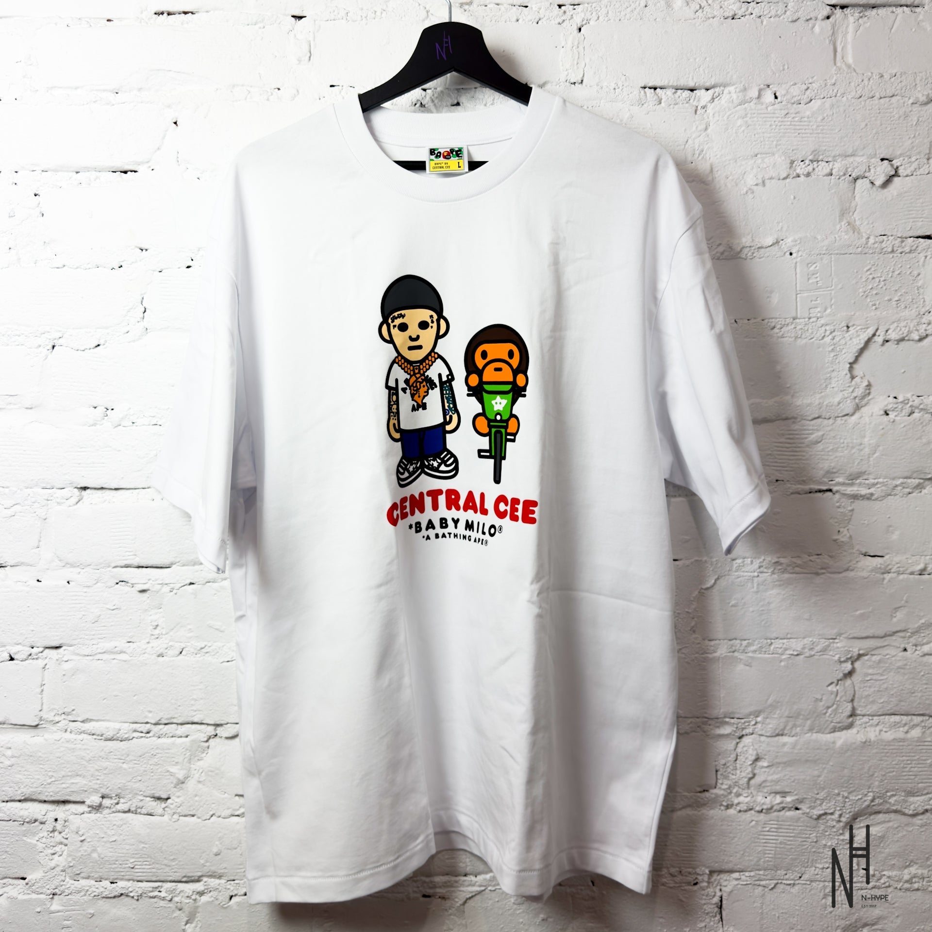 Bape x Spotify by Central Cee Baby Milo Relaxed White Tee