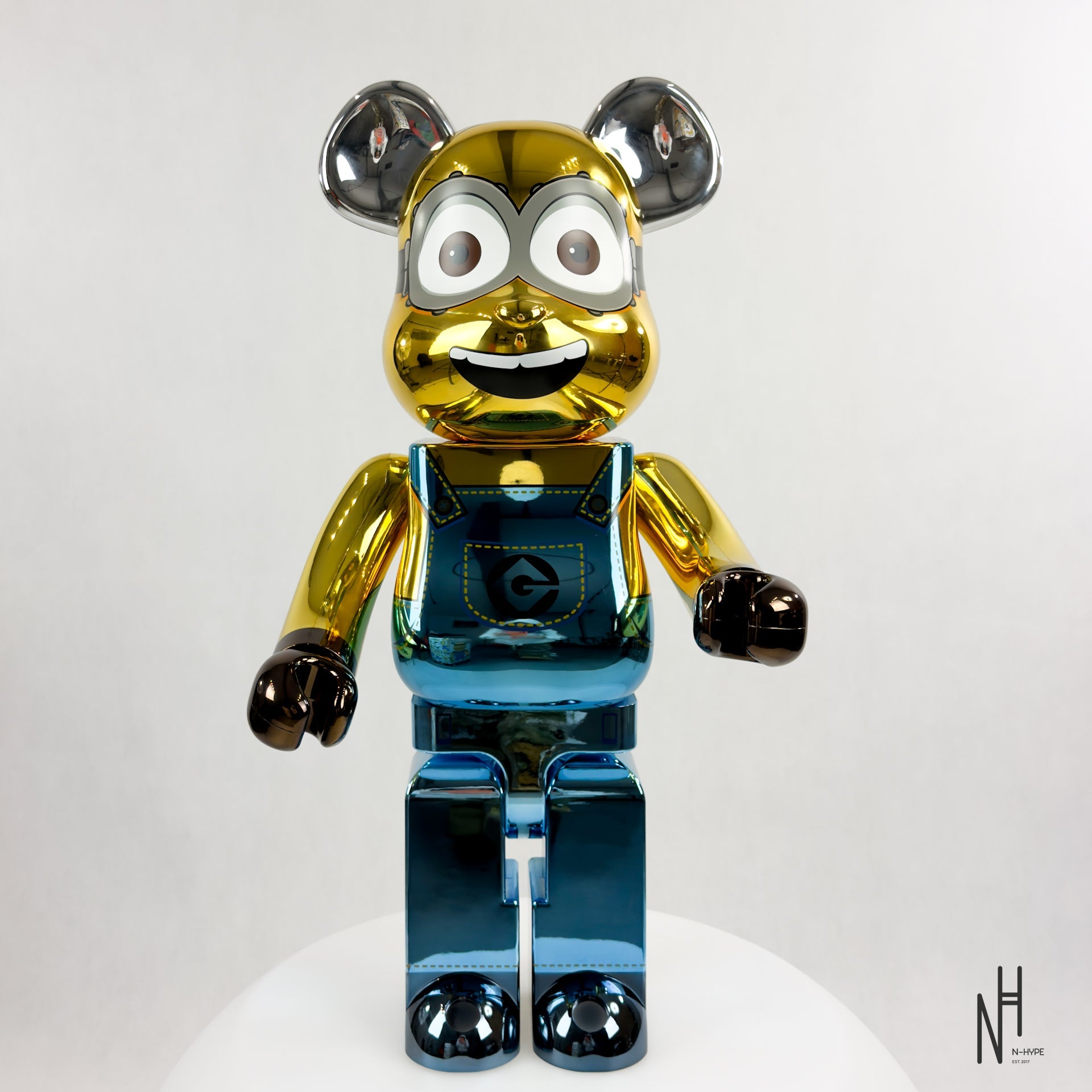 MEDICOM TOY - BEARBRICK 1000 % Bearbrick 1St Modèle Blanc Chrome en MEDICOM TOY - BEARBRICK 1000 % Bearbrick 1St Modèle Blanc Chrome en