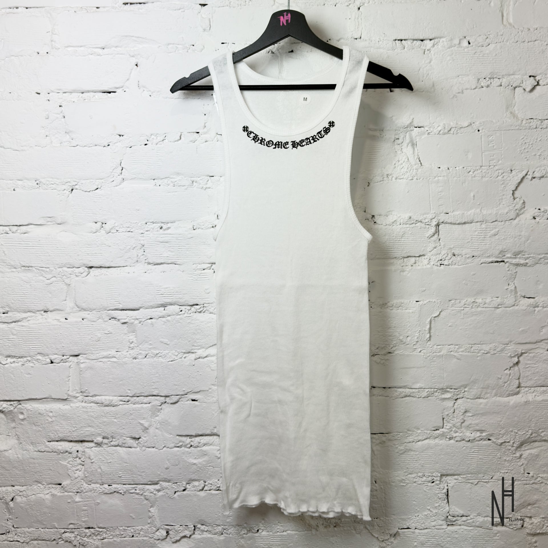 Chrome Hearts Scroll Logo Rib Tank | White | N-Hype