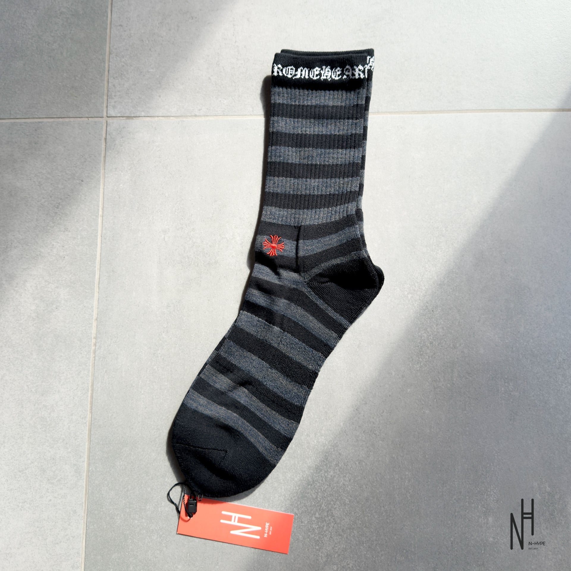 Chrome Hearts Stripe Socks Grey/Black | N-Hype