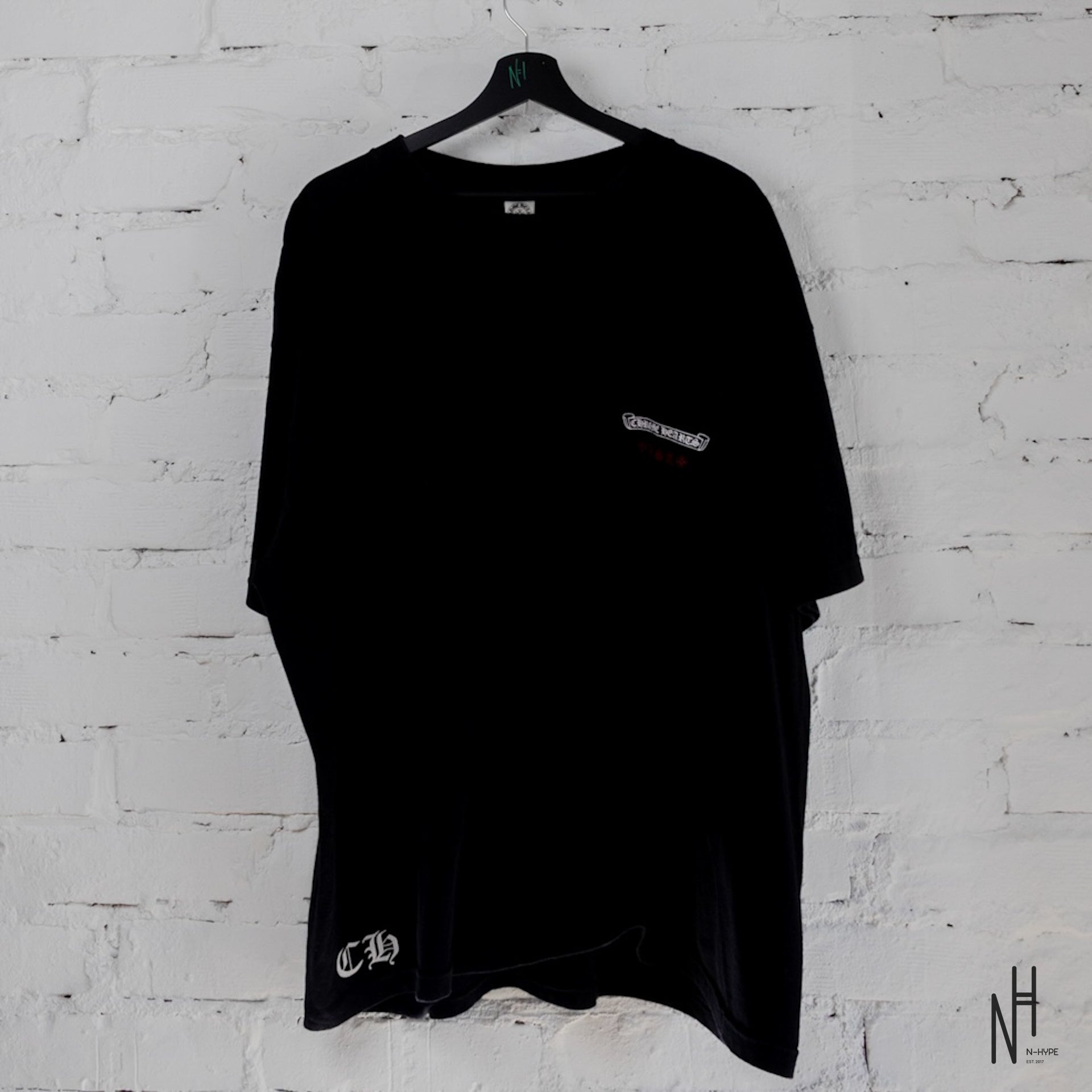 CHROME HEARTS USAブラック Tシャツ　希少 Chrome Hearts USA Flag Pocket Black Tee | N-Hype