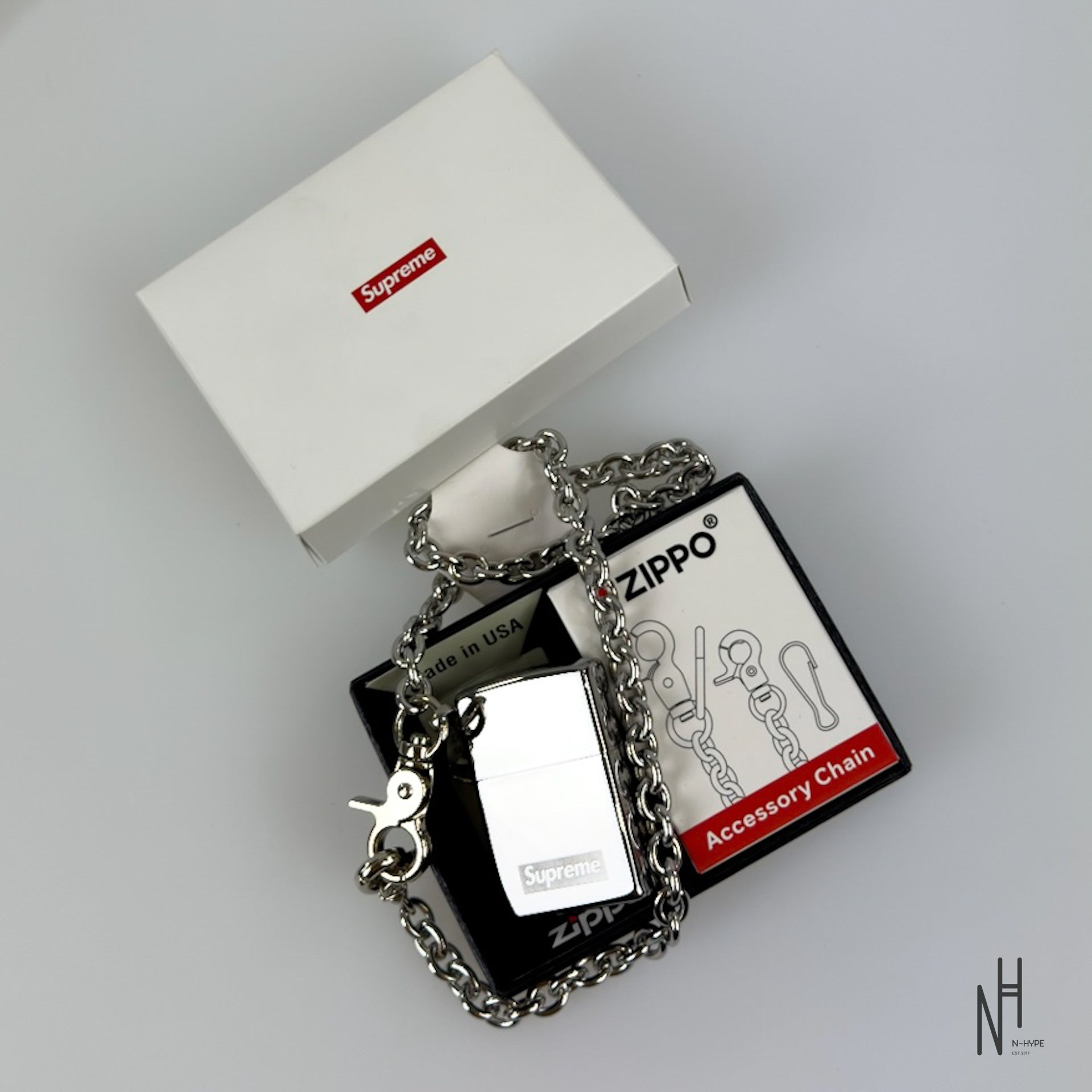 Supreme Chain Zippo Silver – Limited Edition Chain Lighter | N-Hype