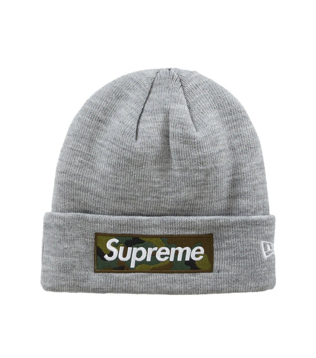Supreme New Era Box Logo Beanie (FW23) Heather Gray Camo | N-Hype