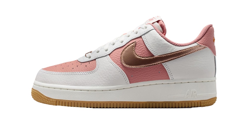 Nowy Drop Nike Air Force 1 Low w Kolorystyce "Rust Pink" i Metalicznym Brązie