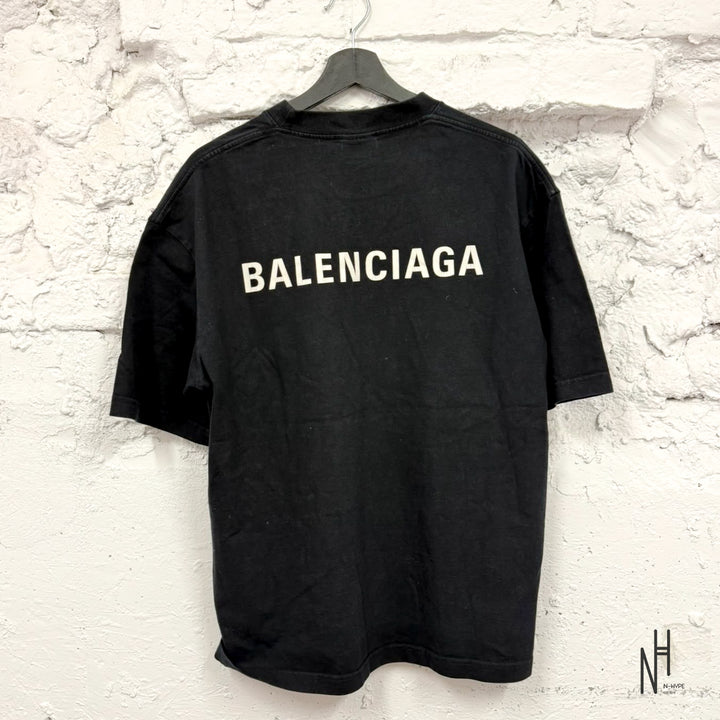 Balenciaga Back Logo Oversized T-Shirt Black
