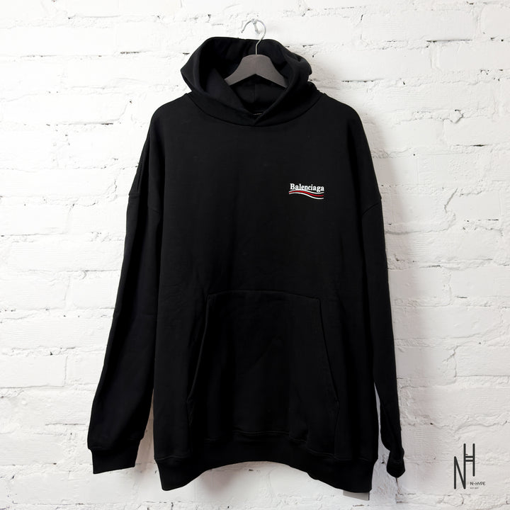 Balenciaga Political Campaign Large Hoodie Black