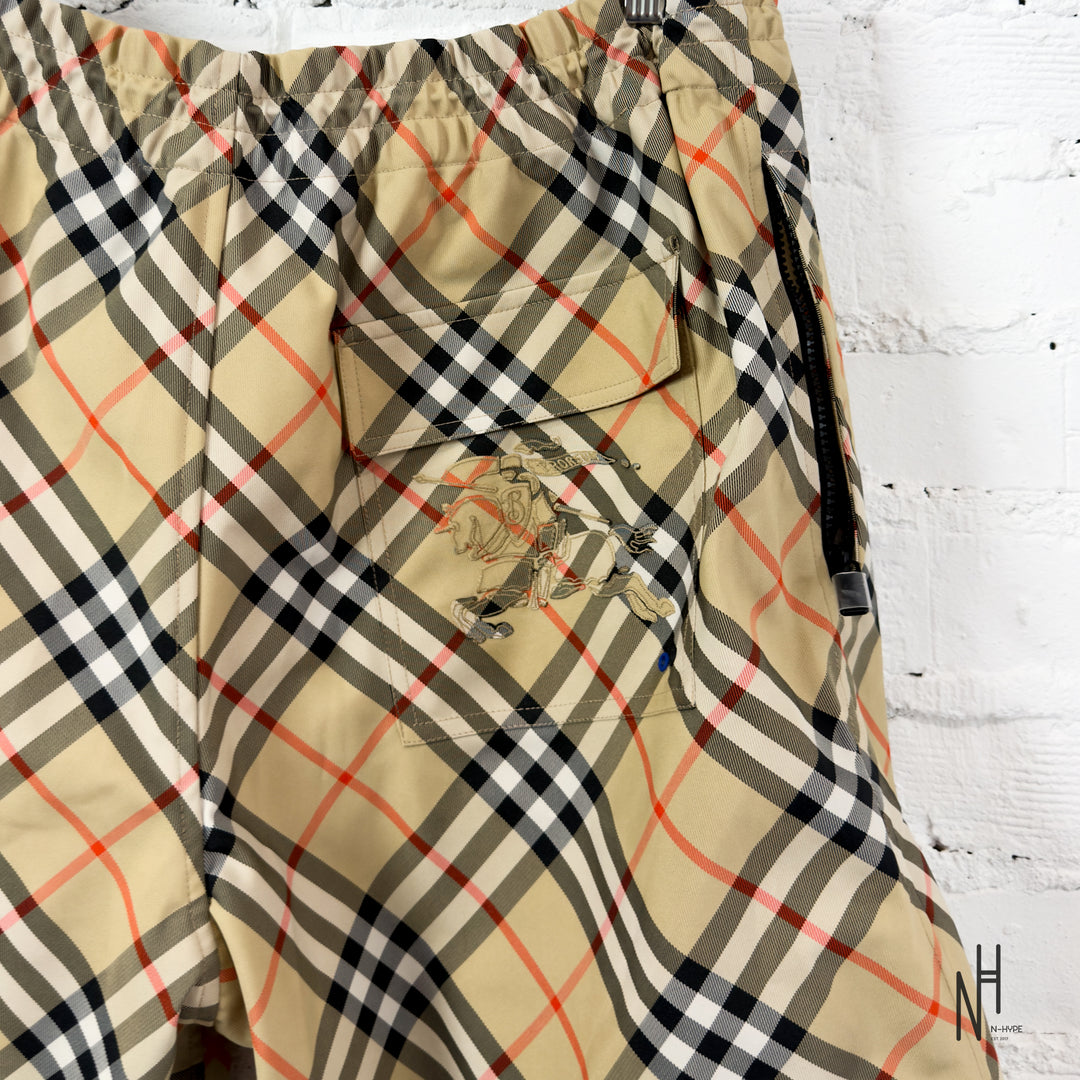 Burberry Check Swim Shorts Sand Beige