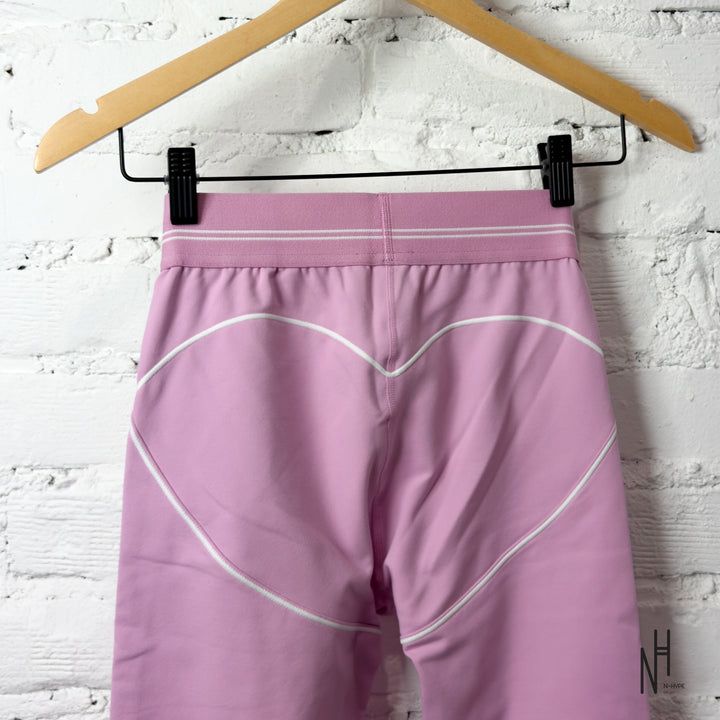 Alo Yoga Airbrush High-Waist 7/8 Heart Throb Legging Candy Heart Pink White