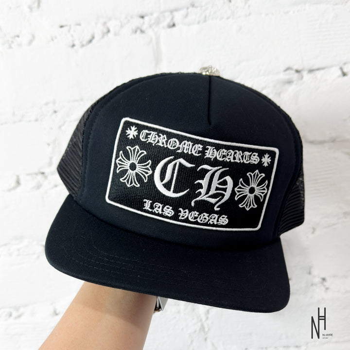Chrome Hearts CH Las Vegas Trucker Hat Black / Black