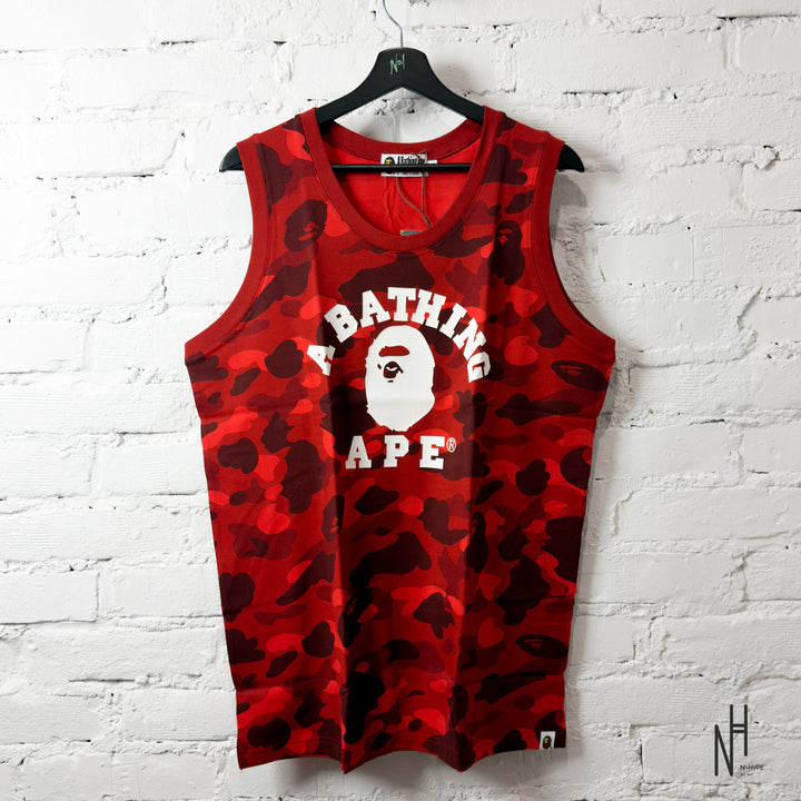 BAPE Color Camo College Tank Top Red