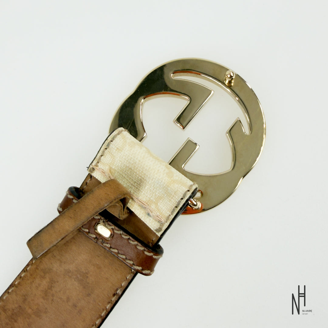 Gucci GG Supreme Belt White