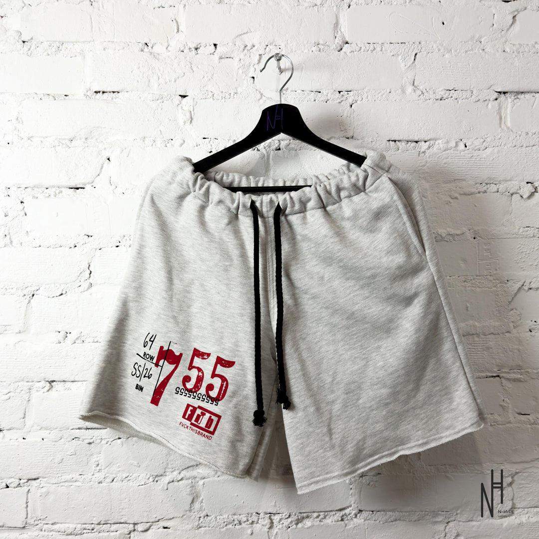 FVCKTHISBRAND TICKET 75 SHORTS GREY