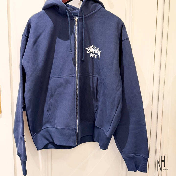 Stussy Paris Zip Hoodie Navy