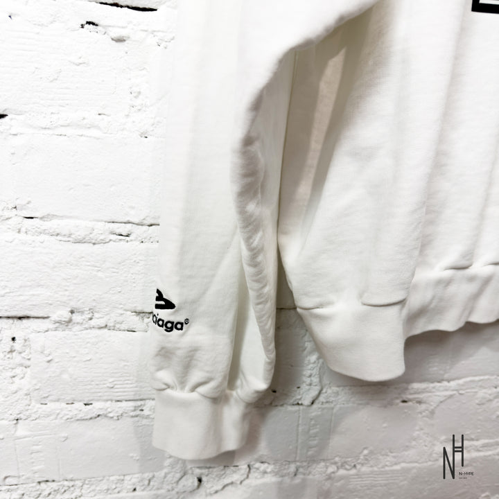 Balenciaga Paris 10 Zip Upp Hoodie White