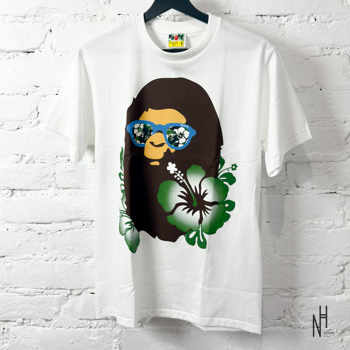 BAPE ABC Resort Camo Ape Head Tee White