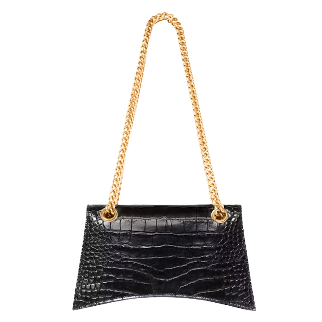 Balenciaga Crush Chain Bag Leather Black Gold