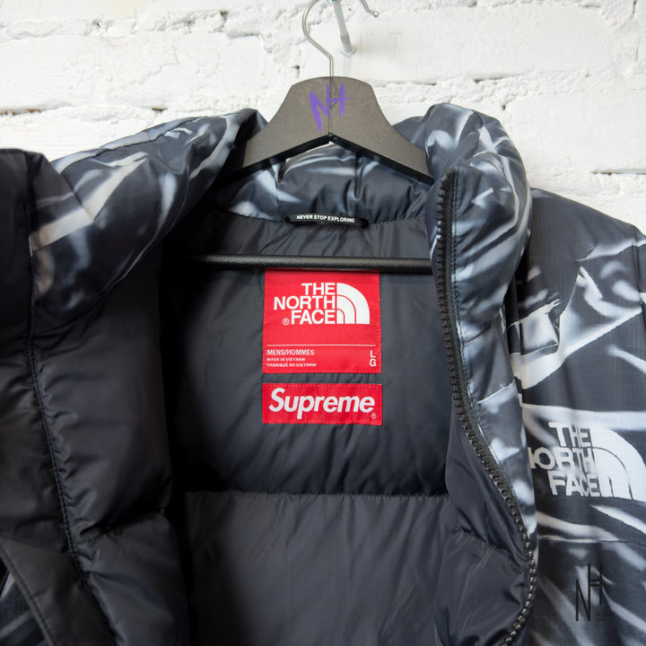 Supreme The North Face Printed Nuptse Trompe L'oeil Jacket Black