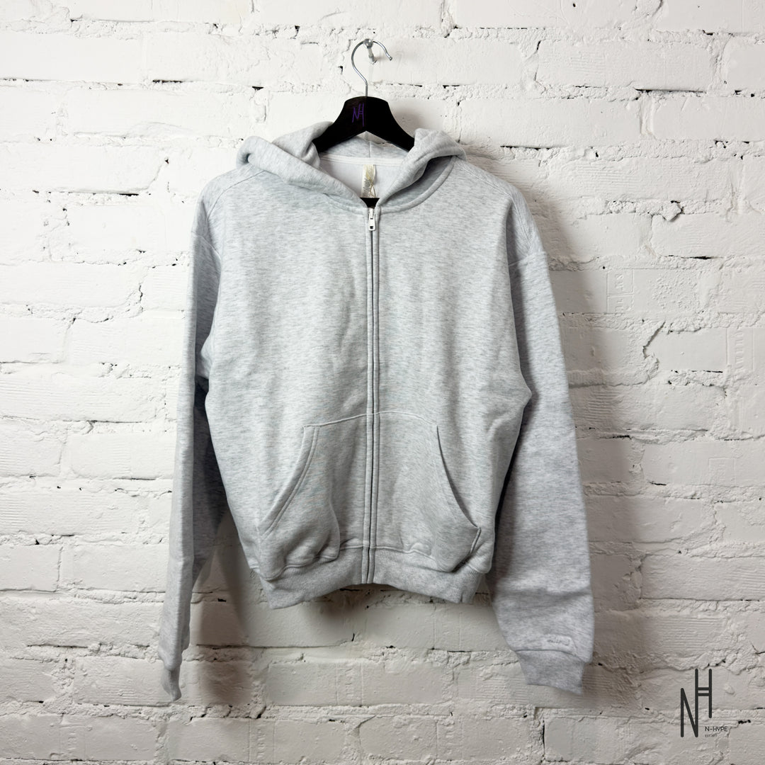 SKIMS Cotton Flecce Classic Zip Up Hoodie Light Heather Grey