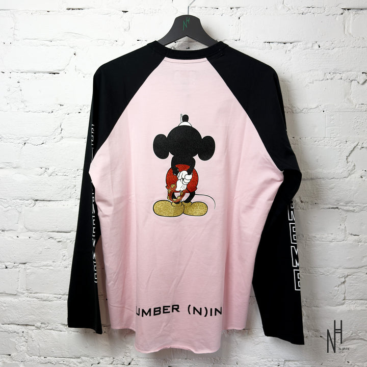Supreme Number (N)ine Mickey Raglan L/S Top Pink