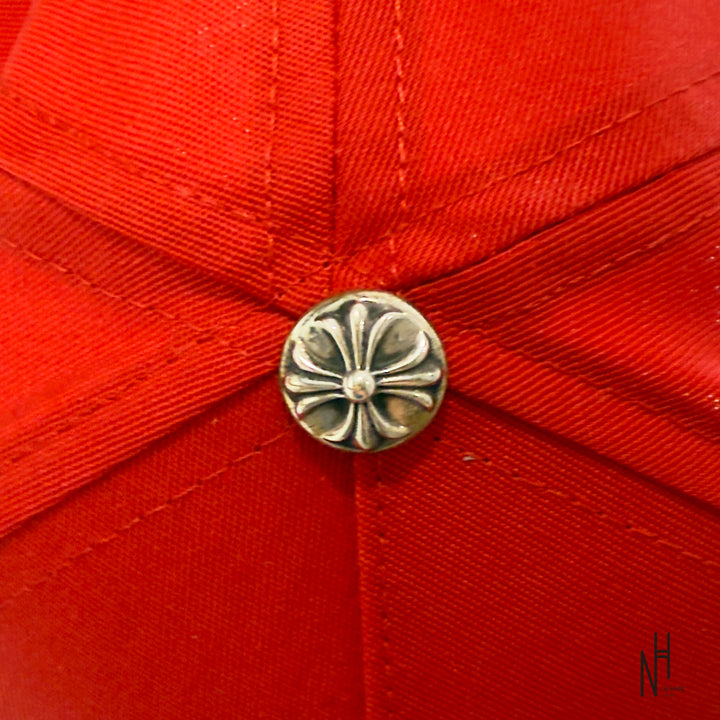 Chrome Hearts CH Red &amp; Gold Logo Trucker Hat