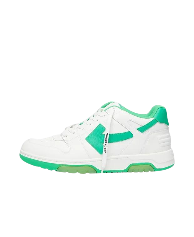 OFF-WHITE Out Of Office "OOO" Low Tops White Green