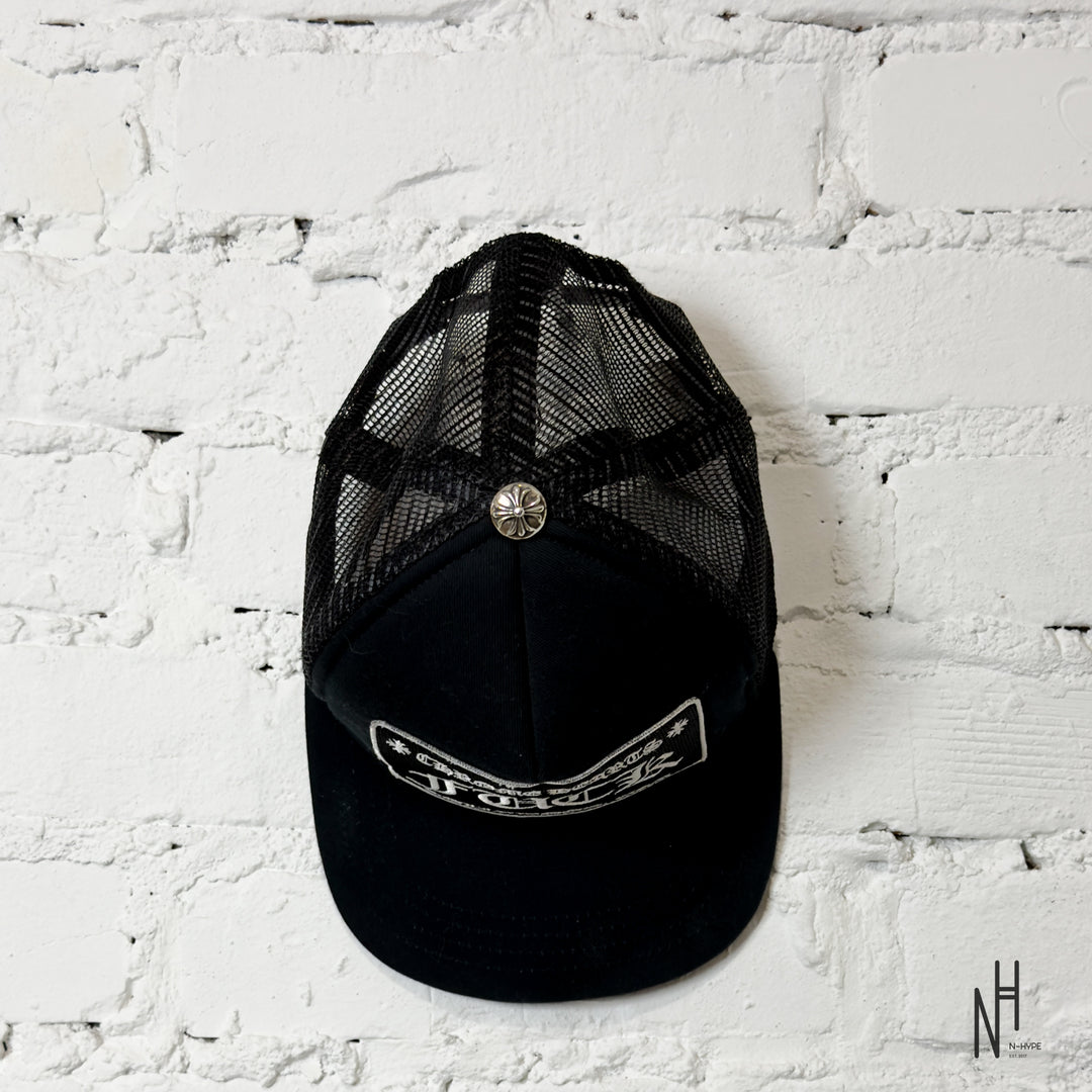 Chrome Hearts FUCK Hollywood Trucker Hat Black / Black
