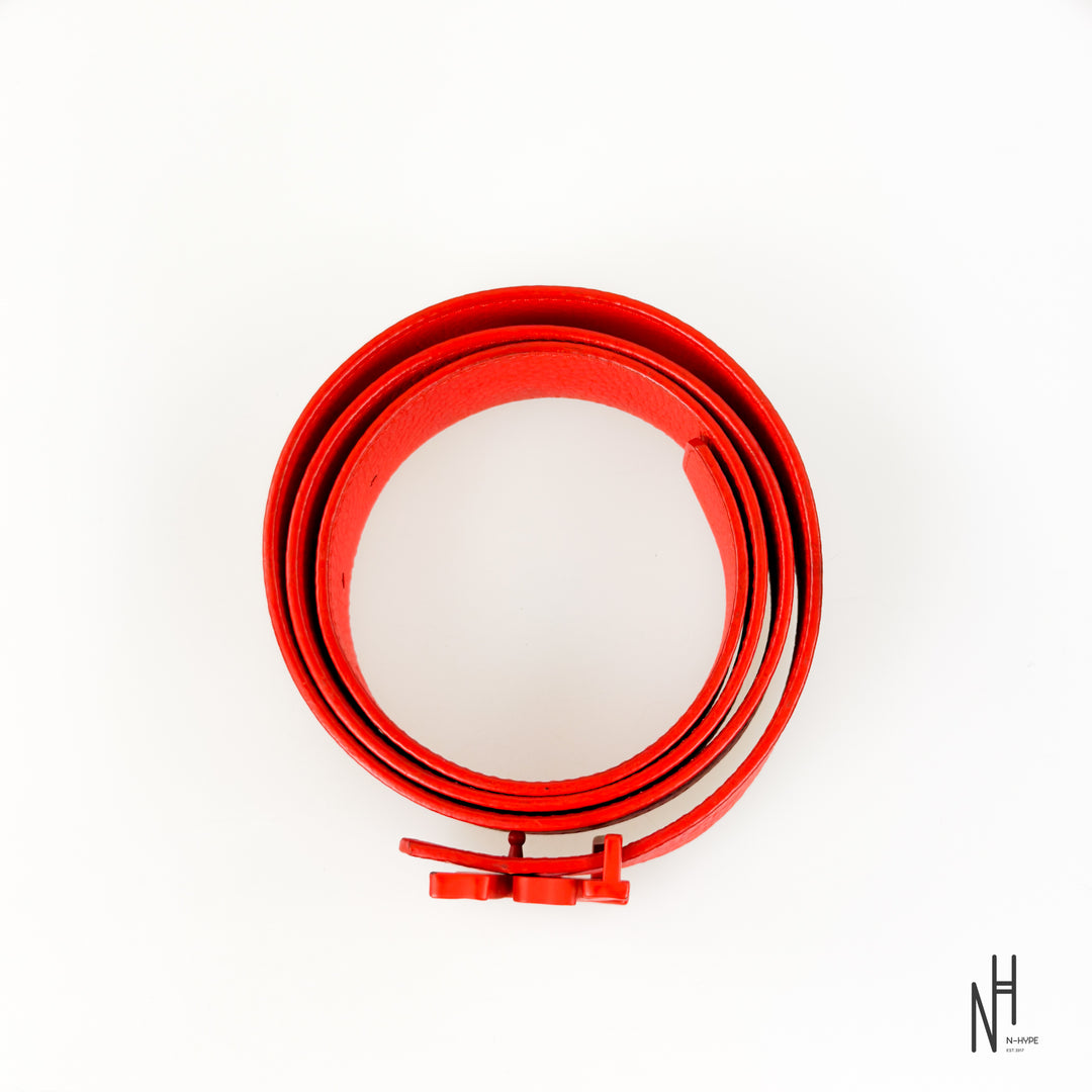 Louis Vuitton Initials 40MM Shape Leather Belt Red