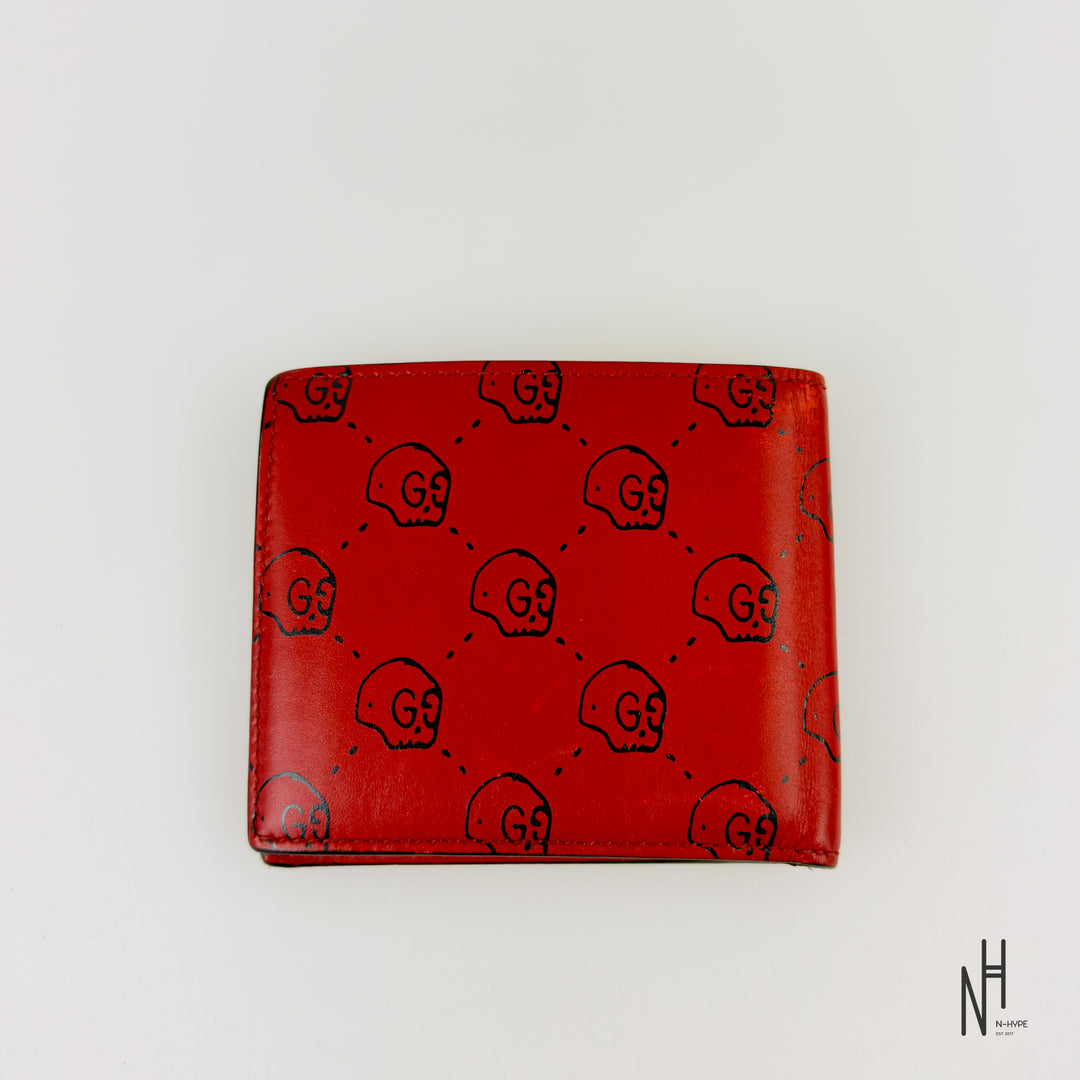 Gucci Ghost Skull Wallet Red