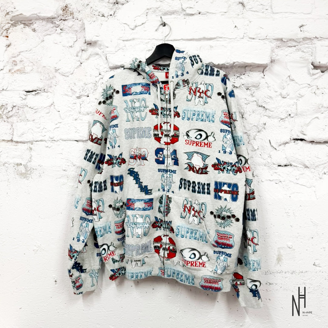 Supreme Flash Zip Up Hooded Sweatshirt White