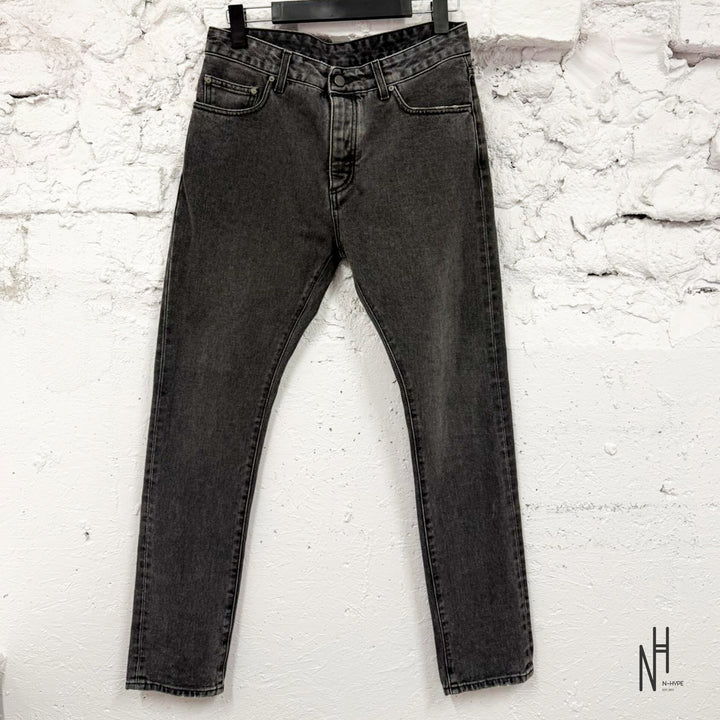 Palm Angels Black Logo Print Straight Leg Jeans