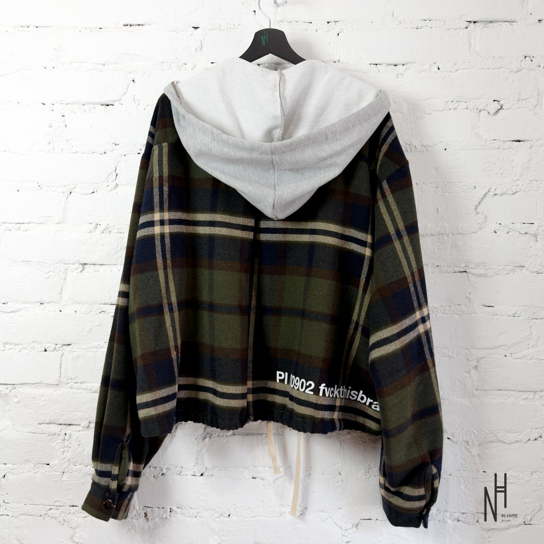 FVCKTHISBRAND FLANEL HOODIE GREEN