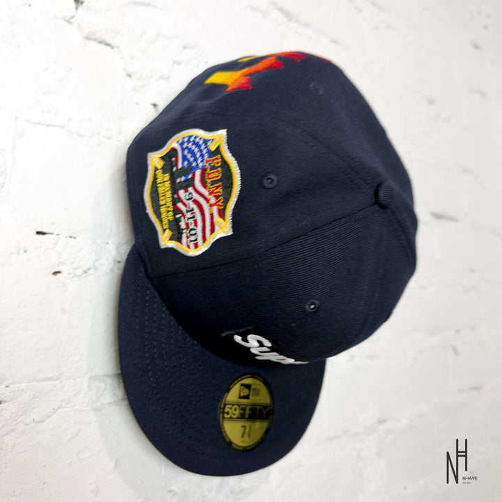 Supreme FDNY Box Logo New Era 59Fifty Fitted Cap Navy