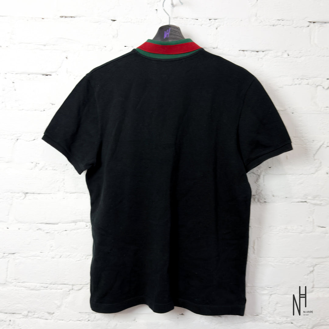 Gucci Cotton Polo Shirt with Web GG Black