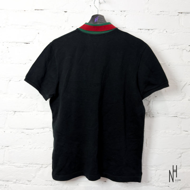 Gucci Cotton Polo Shirt with Web GG Black