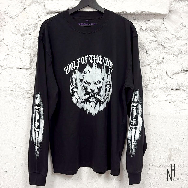 N-HYPE & IVO JANKOWIAK Wolf of The City Long Sleeve Black