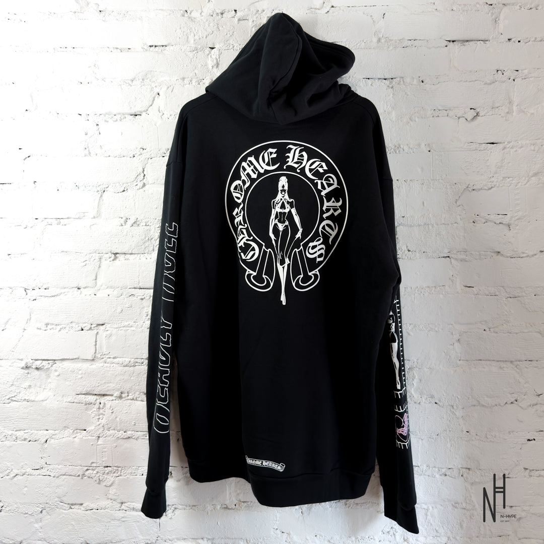 Chrome Hearts Deadly Dool Zip Hoodie Black Pink
