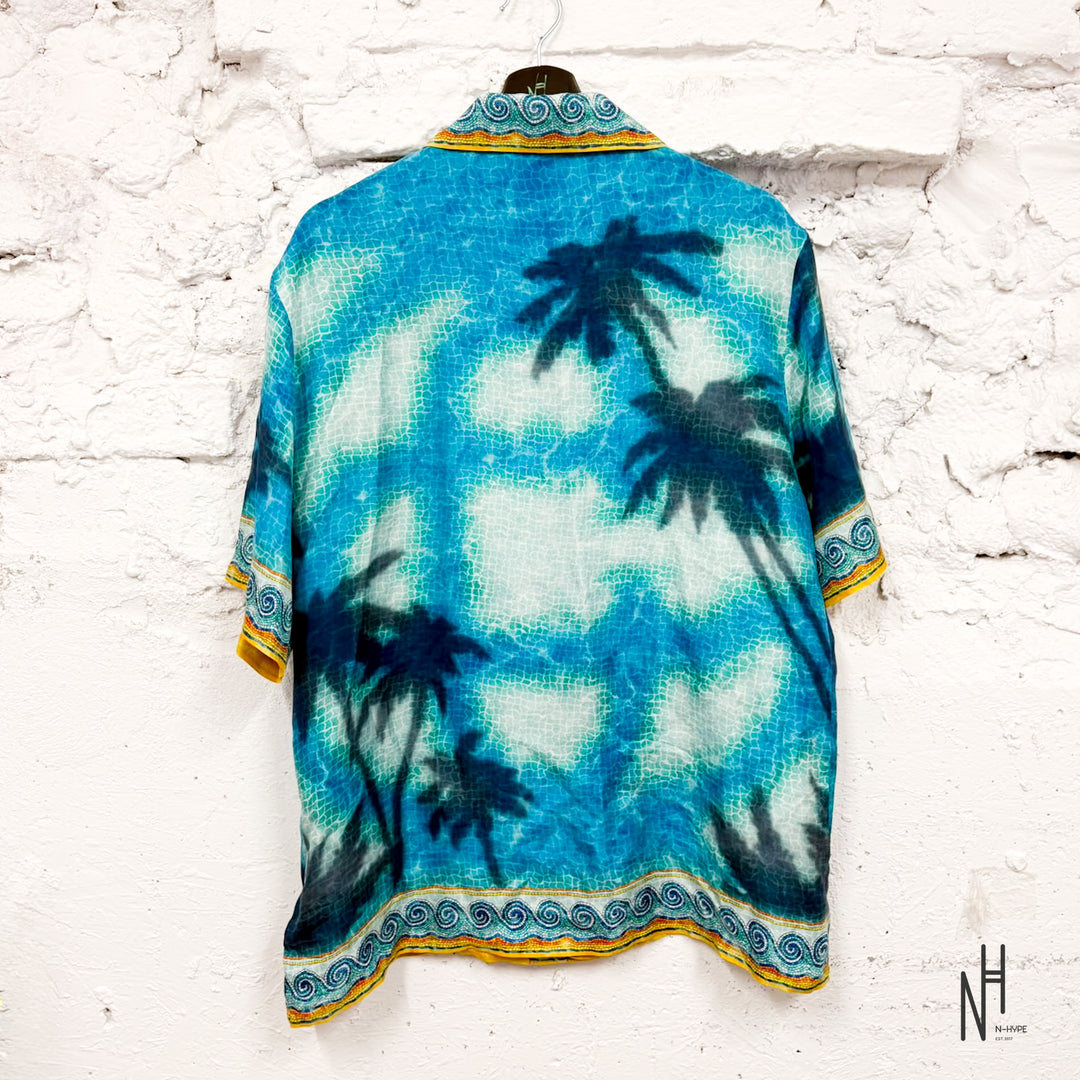 Casablanca Palm Tree Mosaic Shirt Blue