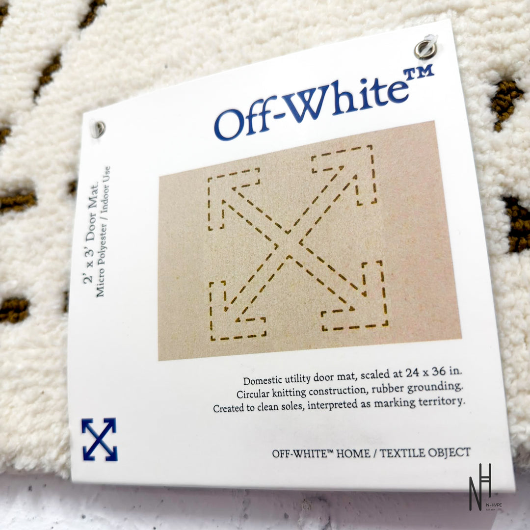 Off-White Arrows Door Mat White Dashed Brown