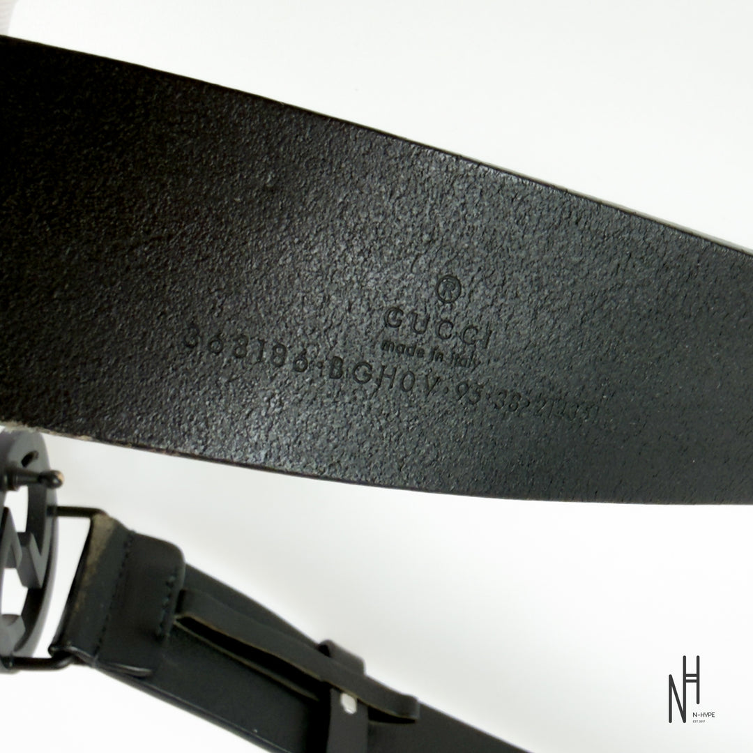 Gucci Matte GG Black Buckle Belt