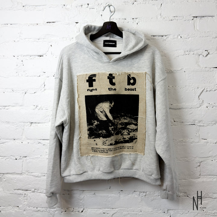 FVCKTHISBRAND FIGHT THE BEAST HOODIE GREY
