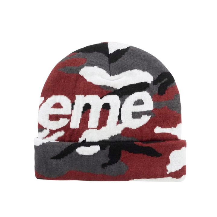 Supreme Big Logo Beanie (FW25) / Red Camo