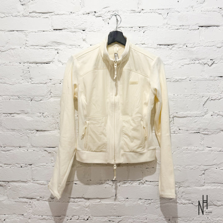 SKIMS Fleece Lounge Fitted Jacket Ecru