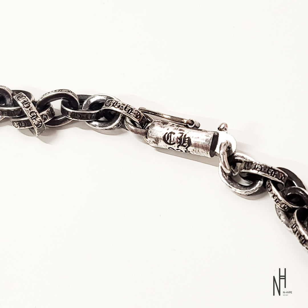 Chrome Hearts Silver Scroll Label Paperchain Bracelet